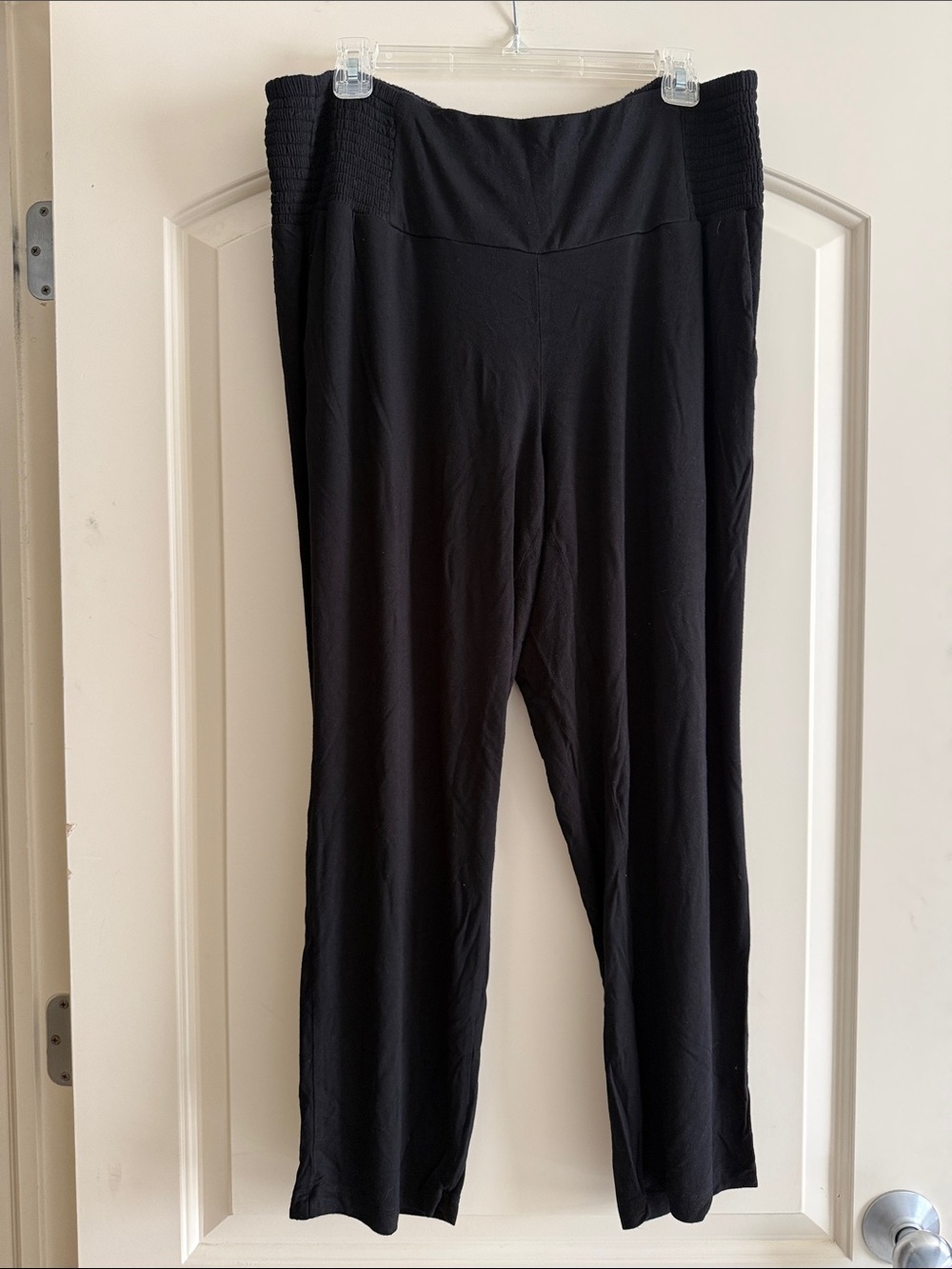 torrid Black Wide-Leg Pull-On Pants with Smocked Waist